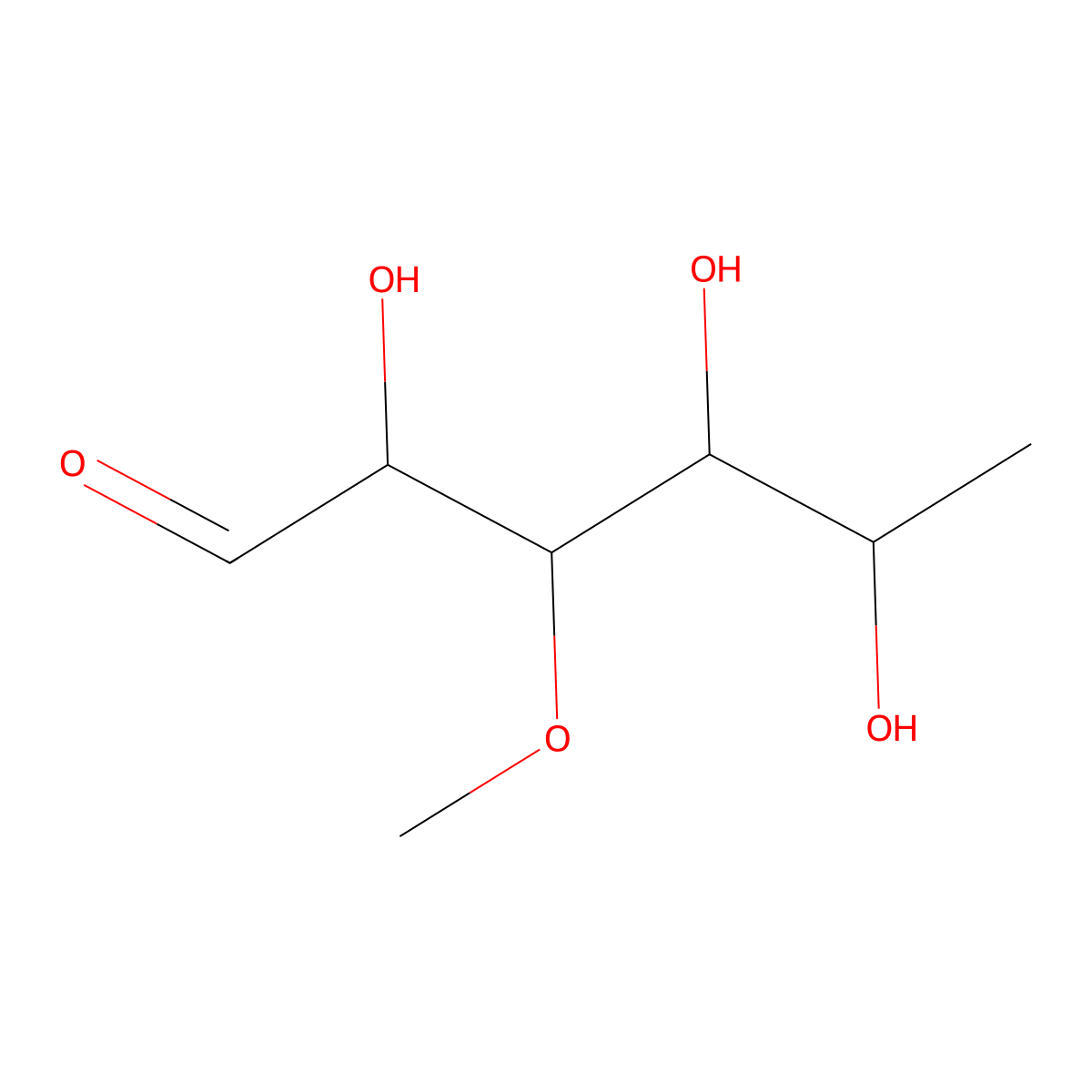 6-deoxy-3-O-methylgalactose molecular structure, CAS 4481-08-7