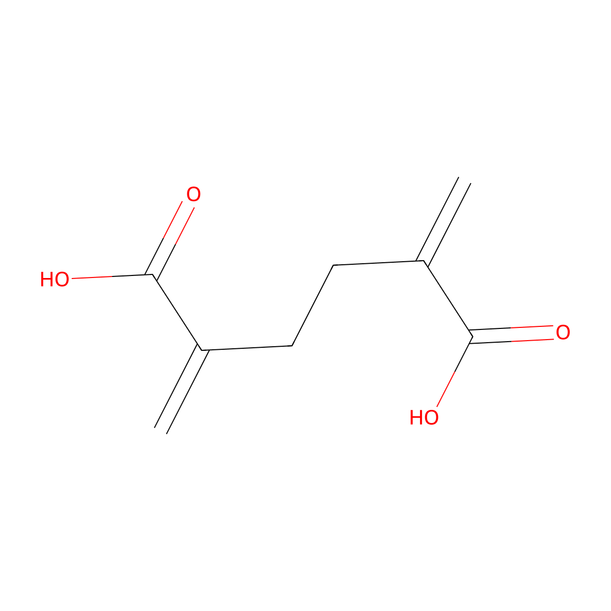 1,5-Hexadiene-2,5-dicarboxylic acid molecular structure, CAS 4481-41-8