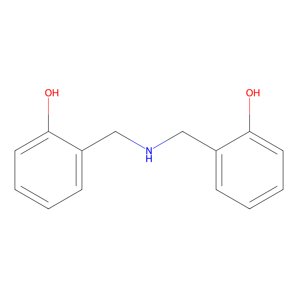 N,N-bis[2-hydroxybenzyl]amine molecular structure, CAS 4481-51-0