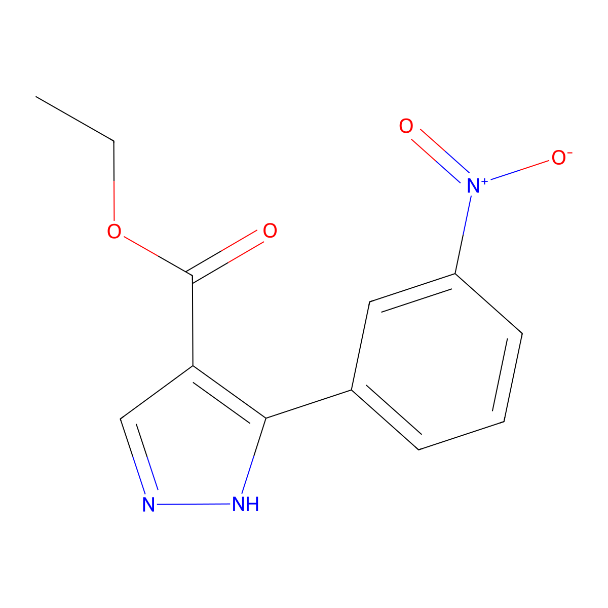ethyl 5-(3-nitrophenyl)-1H-pyrazole-4-carboxylate molecular structure, CAS 448187-55-1