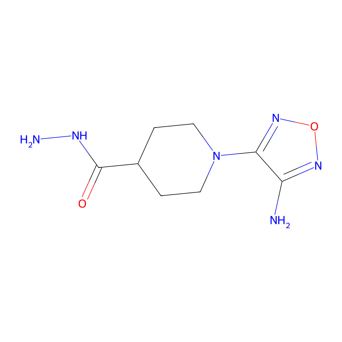 1-(4-Amino-1,2,5-oxadiazol-3-yl)piperidine-4-carbohydrazide molecular structure, CAS 448188-33-8