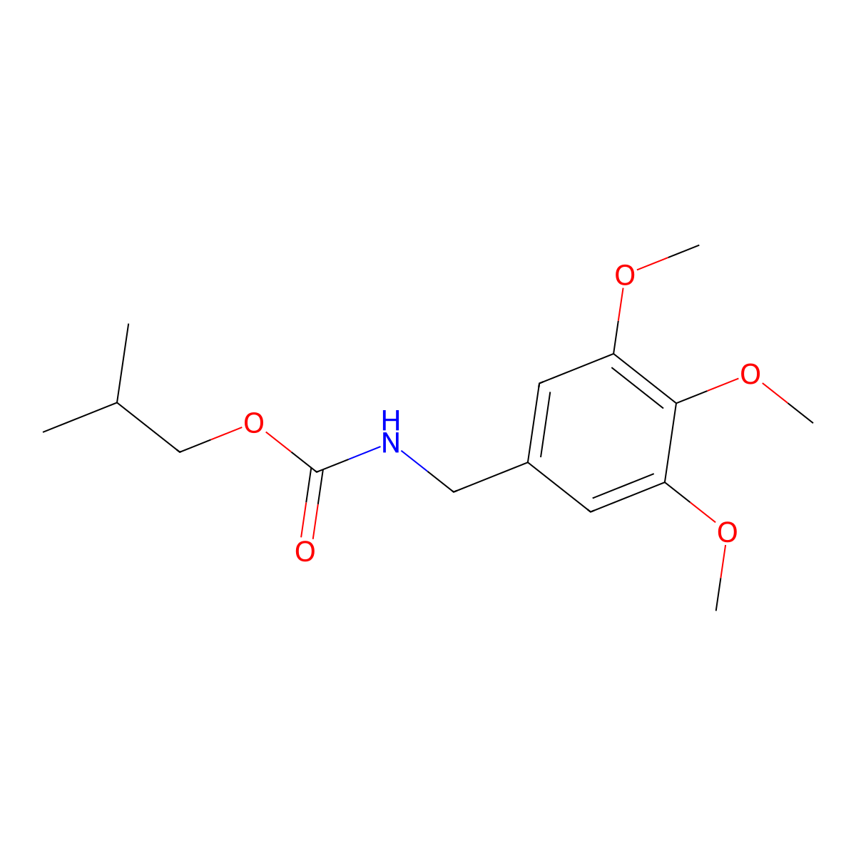 2-methylpropyl N-[(3,4,5-trimethoxyphenyl)methyl]carbamate molecular structure, CAS 448188-39-4