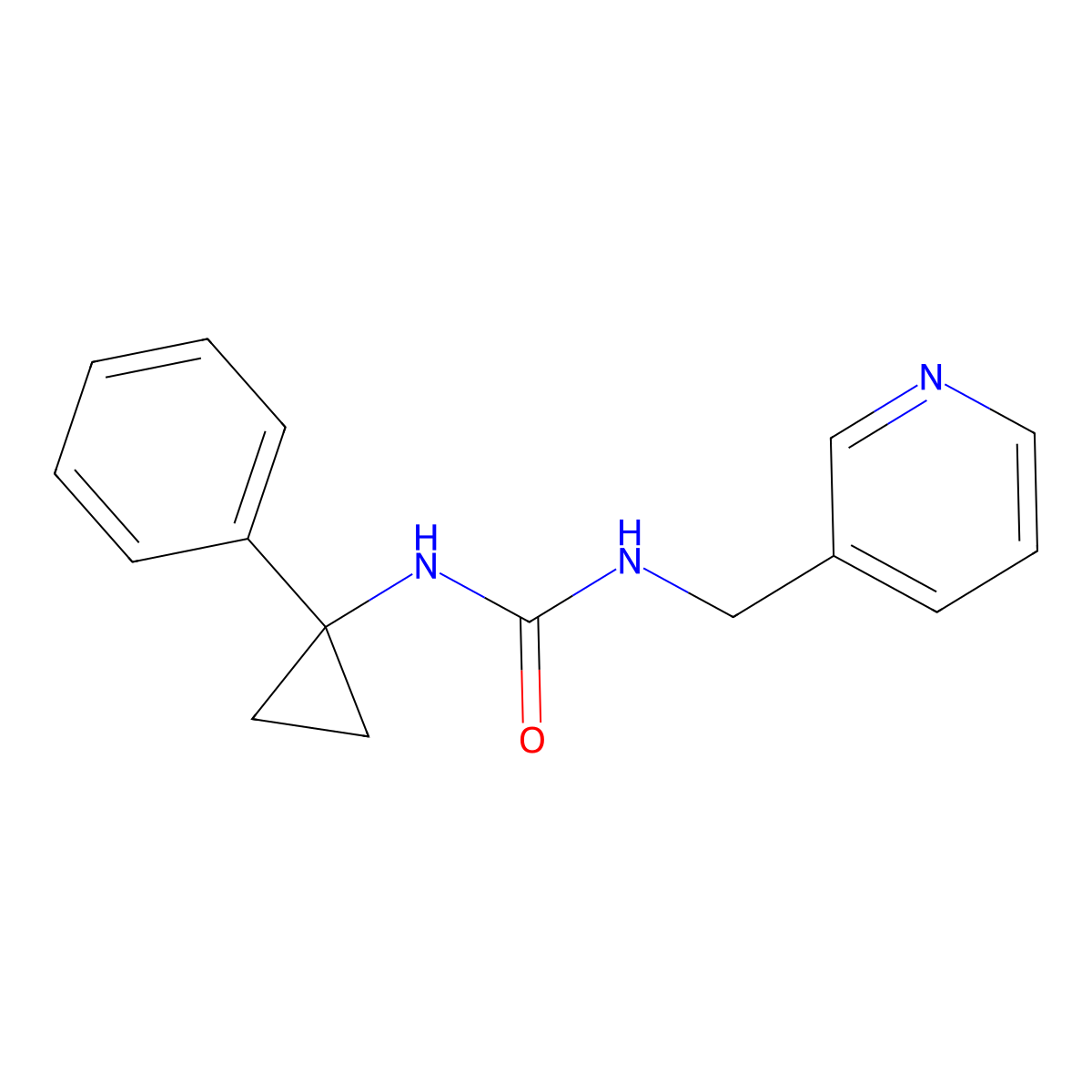 1-(1-Phenylcyclopropyl)-3-(pyridin-3-ylmethyl)urea molecular structure, CAS 448188-42-9