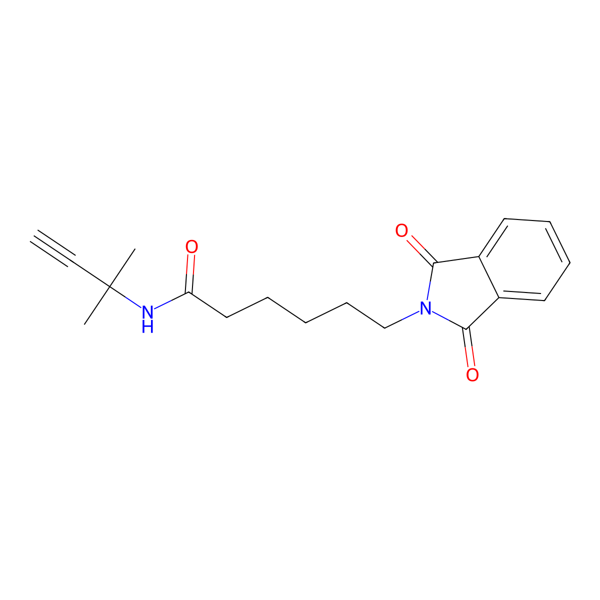 6-(1,3-dioxoisoindol-2-yl)-N-(2-methylbut-3-yn-2-yl)hexanamide molecular structure, CAS 448188-45-2