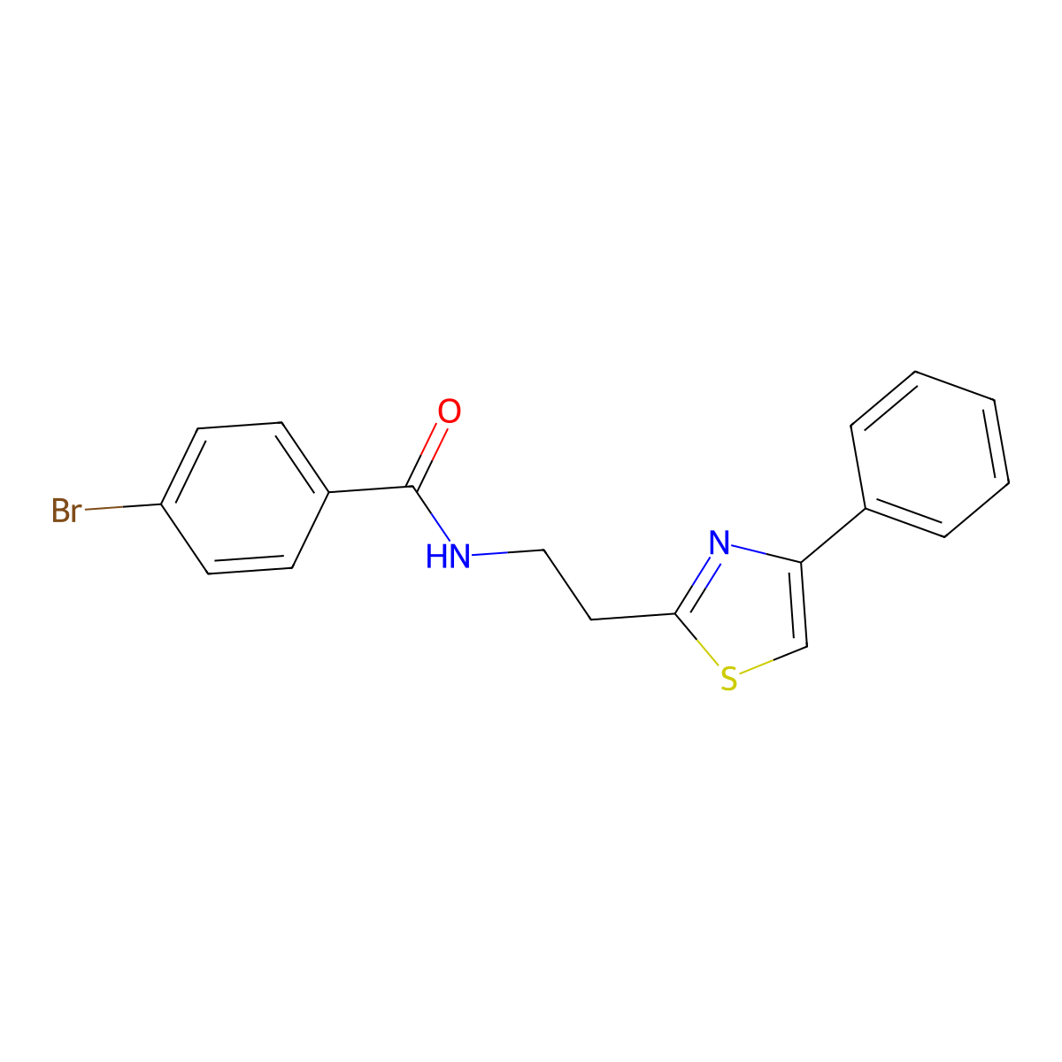 4-Bromo-N-(2-(4-phenyl-2-thiazolyl)ethyl)benzamide molecular structure, CAS 448188-66-7