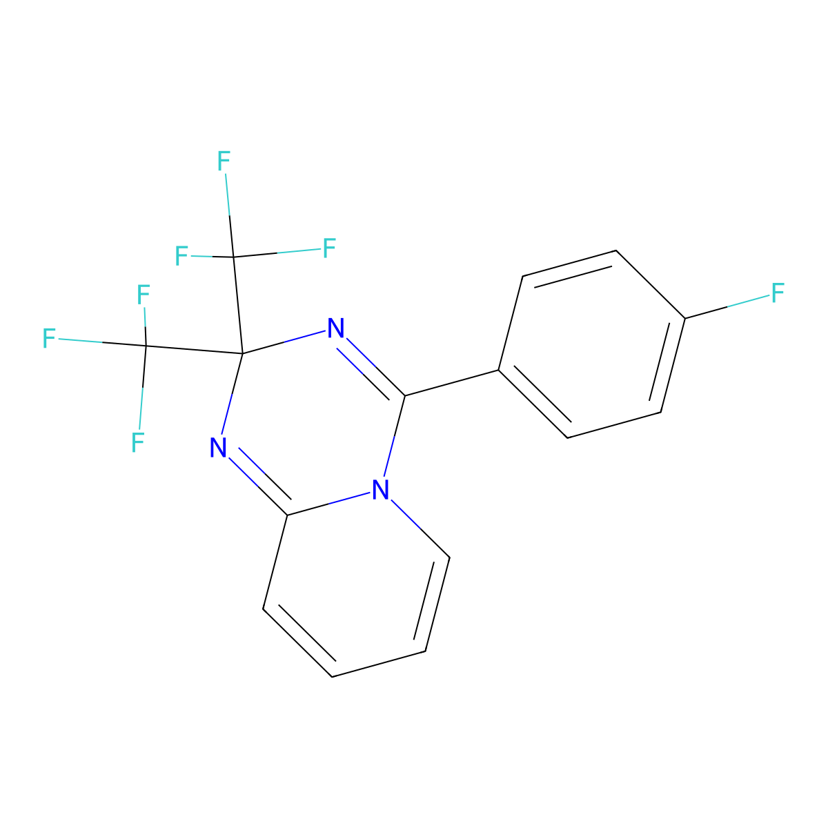 4-(4-fluorophenyl)-2,2-bis(trifluoromethyl)-2H-pyrido[1,2-a][1,3,5]triazine molecular structure, CAS 448188-86-1