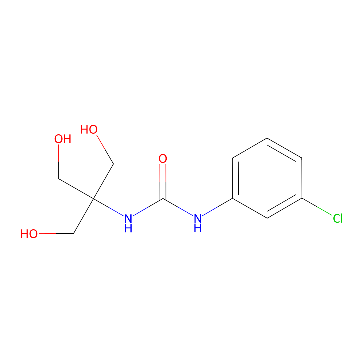 N-(3-chlorophenyl)-N'-[2-hydroxy-1,1-bis(hydroxymethyl)ethyl]urea molecular structure, CAS 448189-13-7