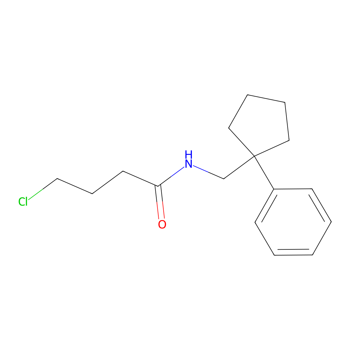 4-chloro-N-[(1-phenylcyclopentyl)methyl]butanamide molecular structure, CAS 448189-98-8