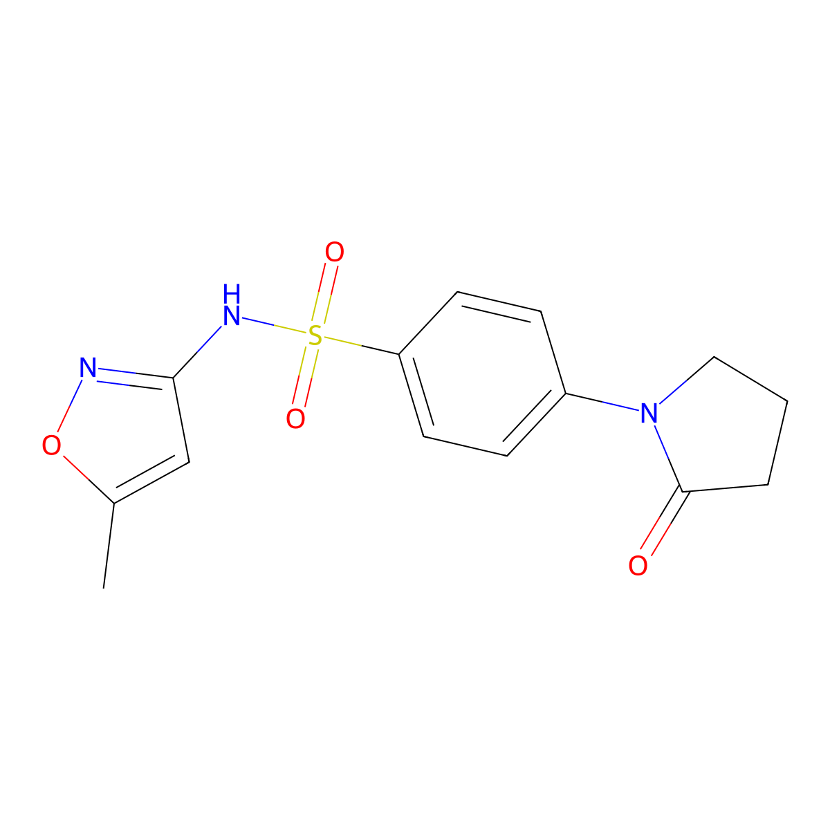N-(5-methyl-1,2-oxazol-3-yl)-4-(2-oxopyrrolidin-1-yl)benzenesulfonamide molecular structure, CAS 448190-18-9