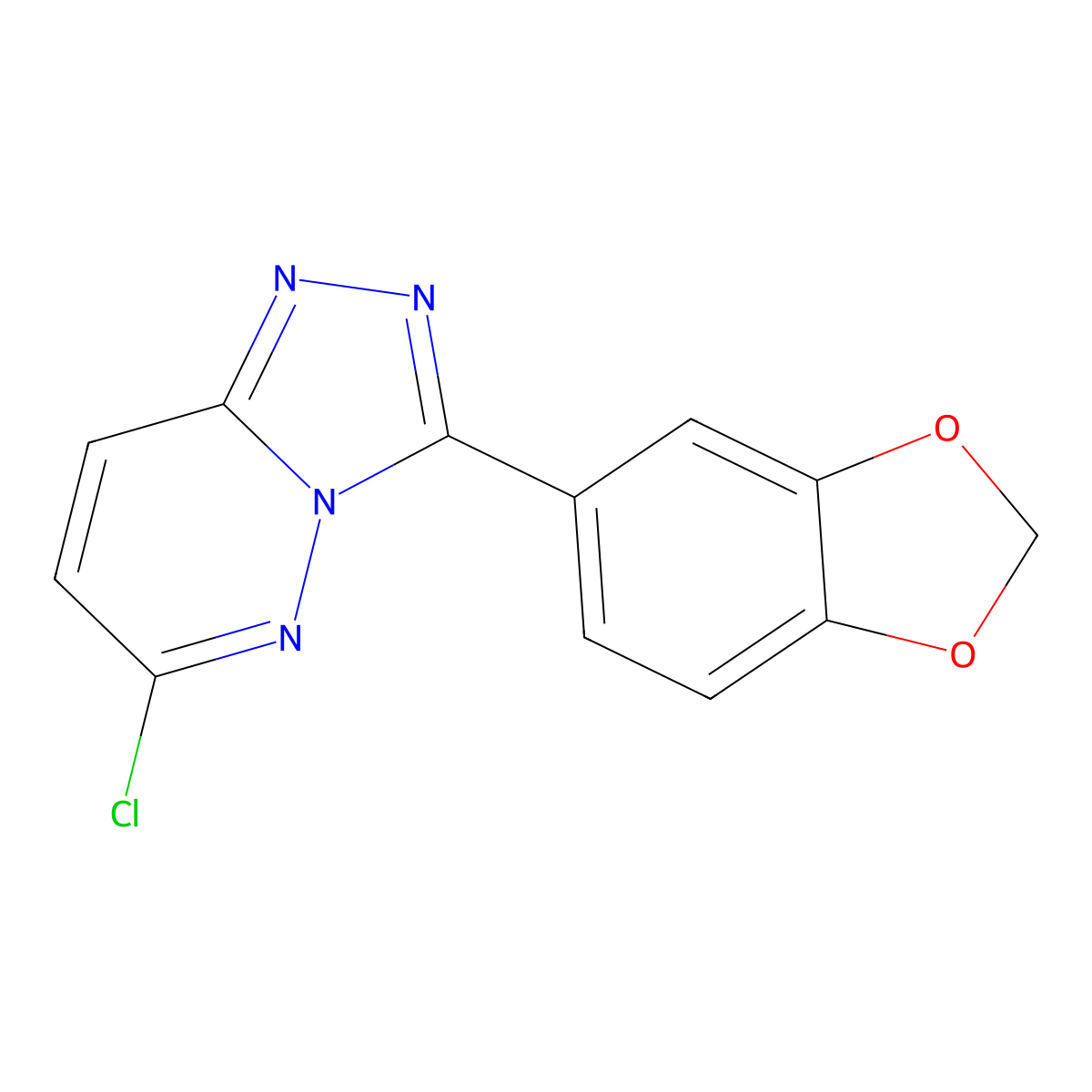 3-(2H-1,3-benzodioxol-5-yl)-6-chloro-[1,2,4]triazolo[4,3-b]pyridazine molecular structure, CAS 448190-45-2