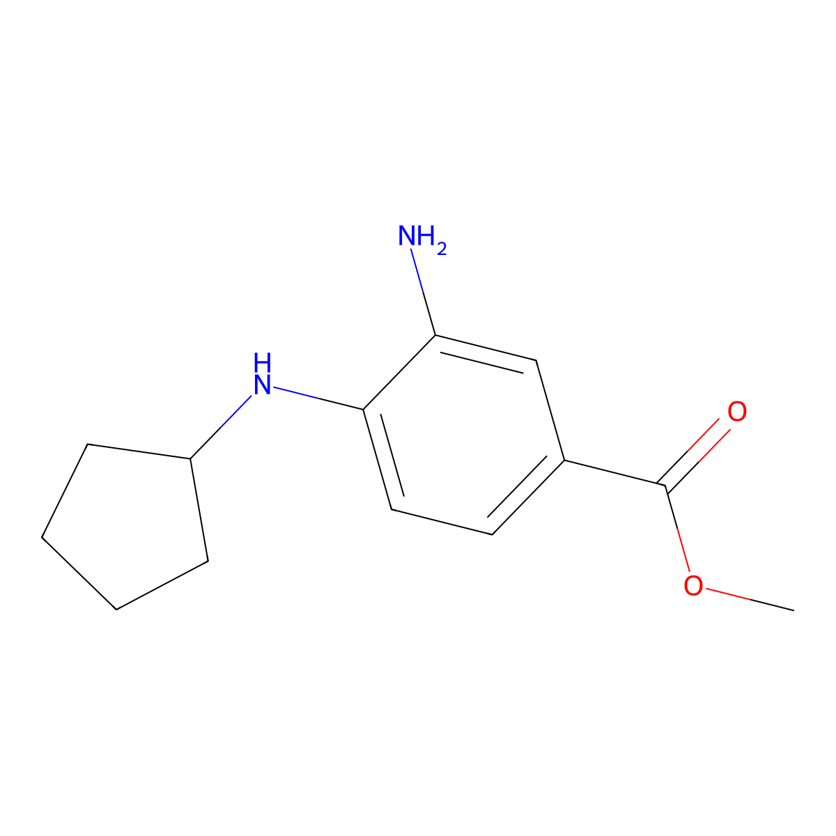 Methyl 3-amino-4-(cyclopentylamino)benzoate molecular structure, CAS 448190-81-6
