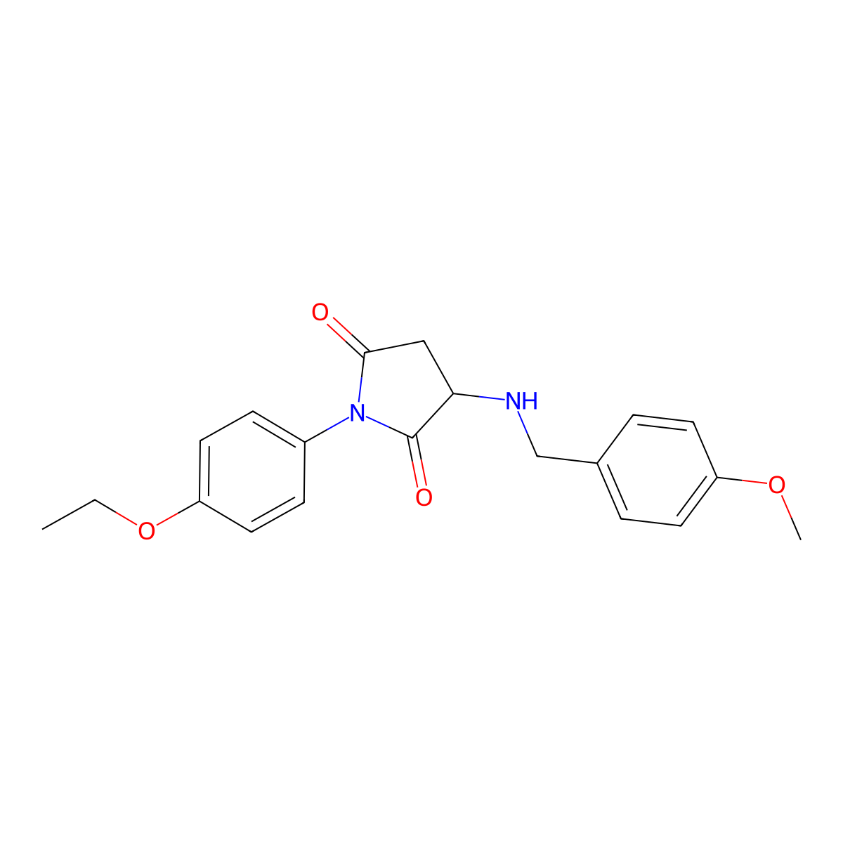 1-(4-Ethoxyphenyl)-3-[(4-methoxybenzyl)amino]pyrrolidine-2,5-dione molecular structure, CAS 448192-11-8