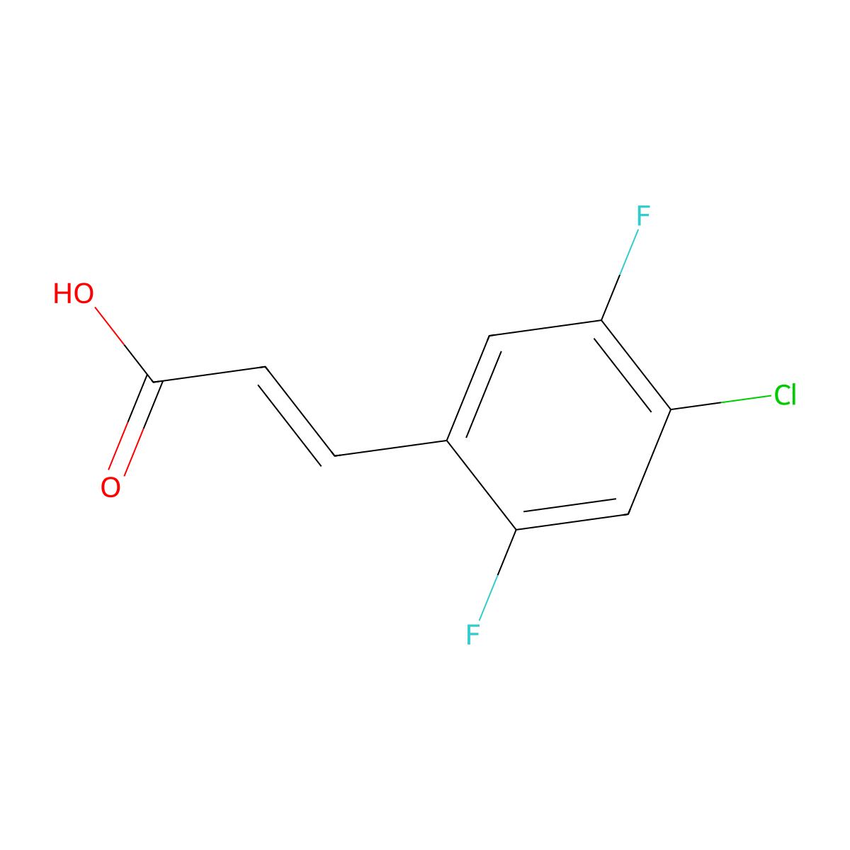 (2E)-3-(4-chloro-2,5-difluorophenyl)prop-2-enoic acid molecular structure, CAS 448193-90-6