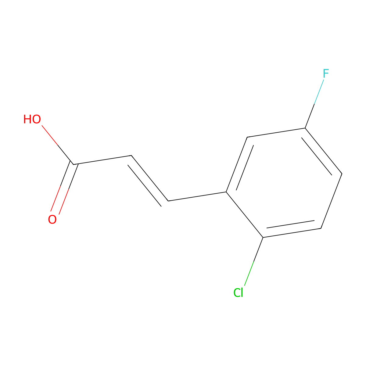 2-Chloro-5-fluorocinnamic acid molecular structure, CAS 448193-92-8