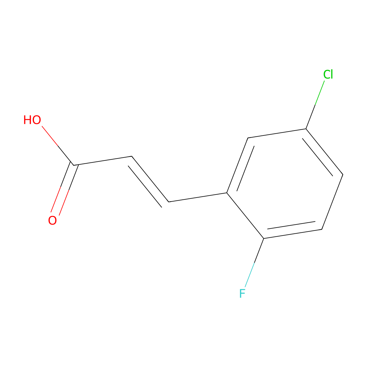 5-Chloro-2-fluorocinnamic acid molecular structure, CAS 448193-93-9
