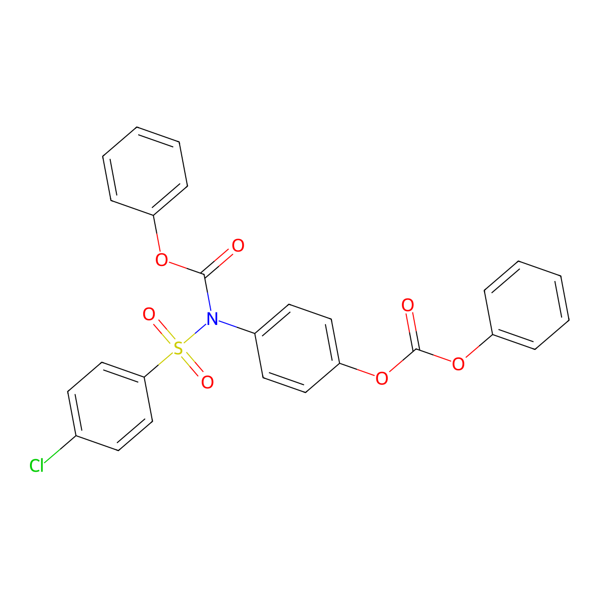 Phenyl (4-chlorophenyl)sulfonyl(4-((phenoxycarbonyl)oxy)phenyl)carbamate molecular structure, CAS 448197-01-1