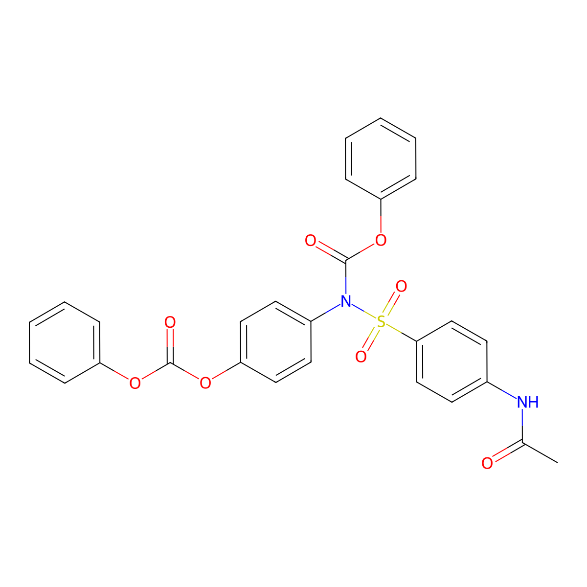 Phenyl (4-acetamidophenyl)sulfonyl(4-((phenoxycarbonyl)oxy)phenyl)carbamate molecular structure, CAS 448197-43-1