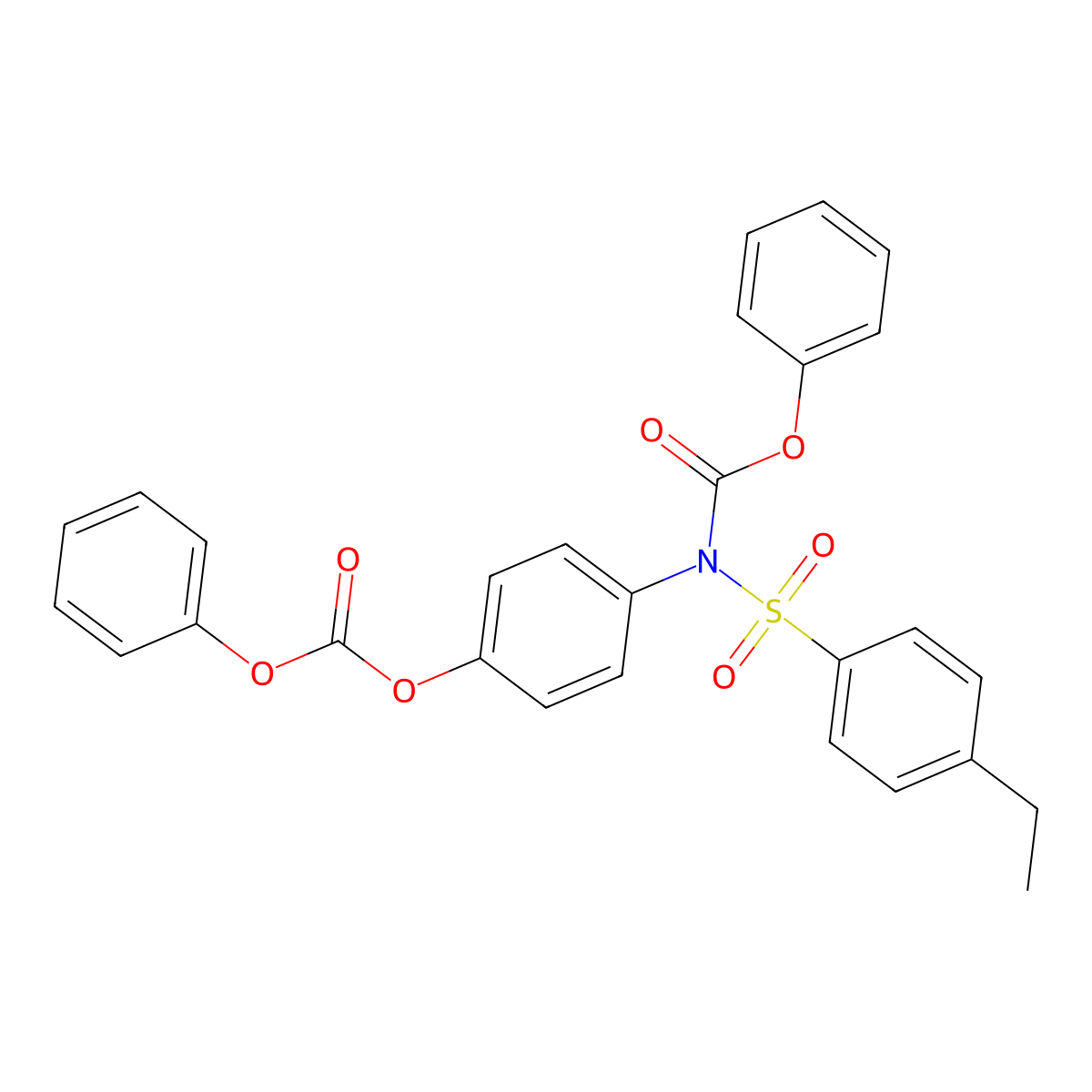 Phenyl (4-ethylphenyl)sulfonyl(4-((phenoxycarbonyl)oxy)phenyl)carbamate molecular structure, CAS 448197-48-6