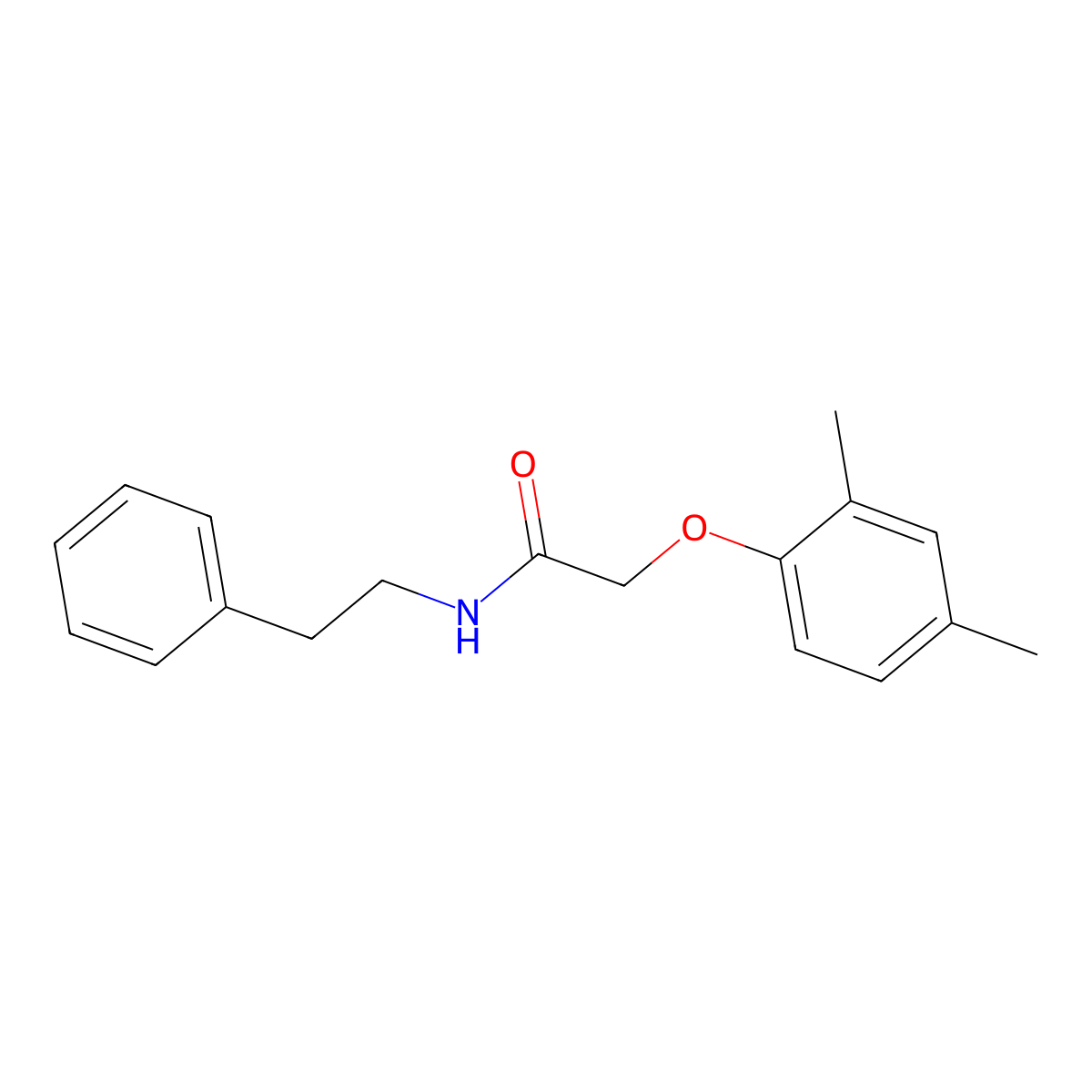 2-(2,4-dimethylphenoxy)-N-(2-phenylethyl)acetamide molecular structure, CAS 448198-06-9