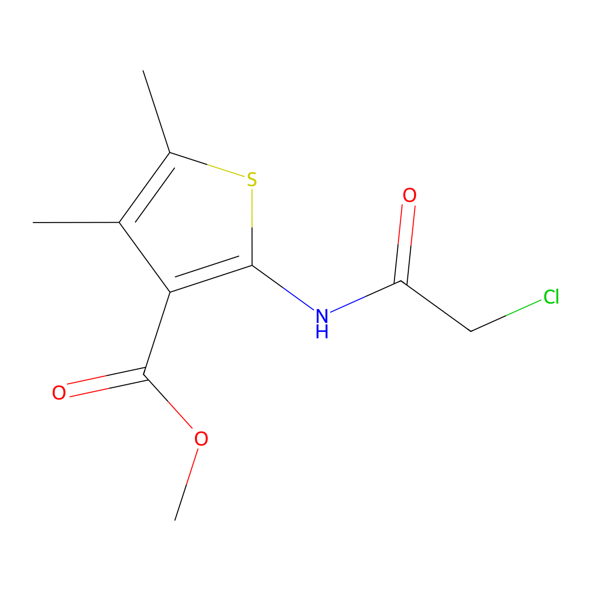 Methyl 2-(2-chloroacetamido)-4,5-dimethylthiophene-3-carboxylate molecular structure, CAS 448199-06-2