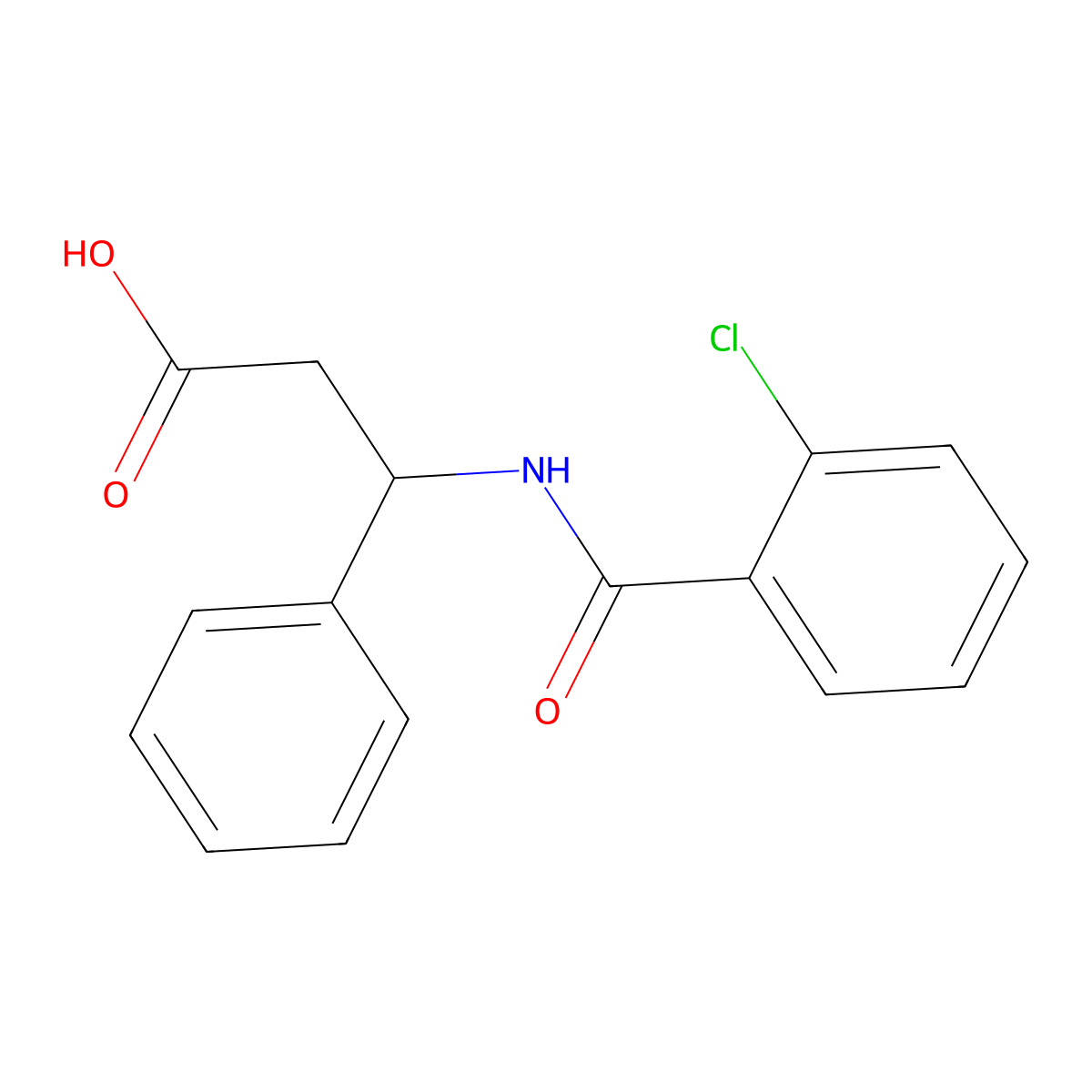 3-[(2-Chlorophenyl)formamido]-3-phenylpropanoic acid molecular structure, CAS 448199-11-9