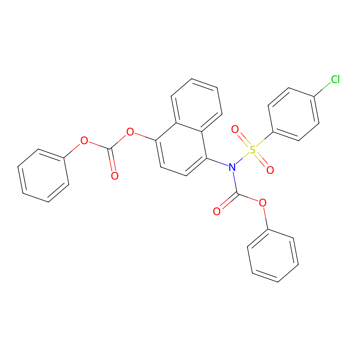 Phenyl (4-chlorophenyl)sulfonyl(4-((phenoxycarbonyl)oxy)naphthalen-1-yl)carbamate molecular structure, CAS 448199-48-2
