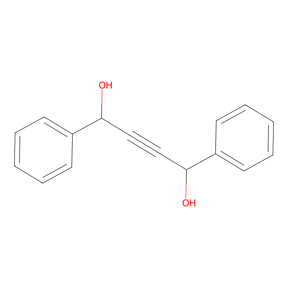 1,4-Diphenylbut-2-yne-1,4-diol molecular structure, CAS 4482-17-1