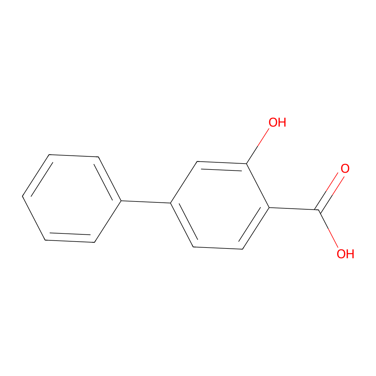 2-Hydroxy-4-phenylbenzoic acid molecular structure, CAS 4482-27-3