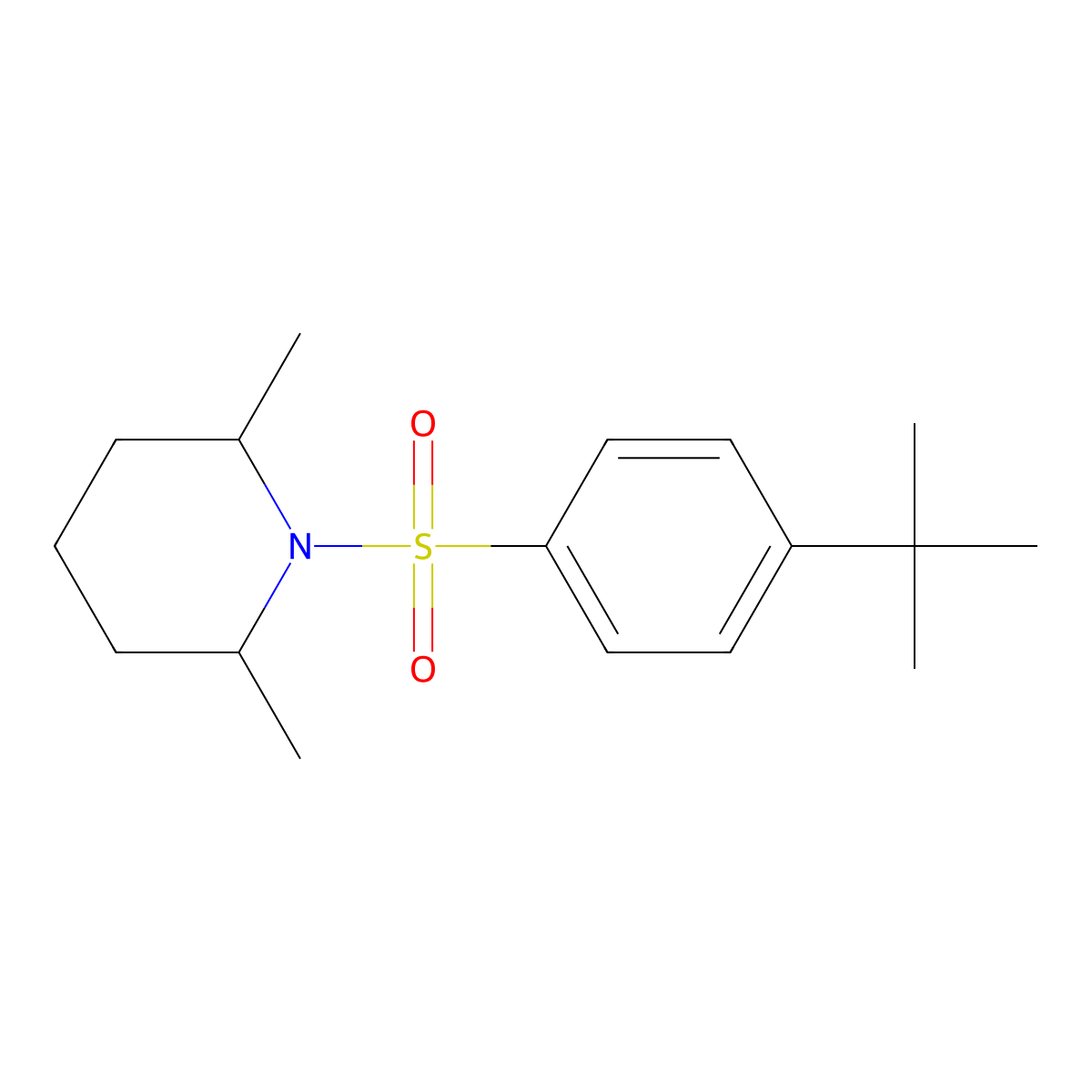 1-(4-Tert-butylbenzenesulfonyl)-2,6-dimethylpiperidine molecular structure, CAS 448201-14-7
