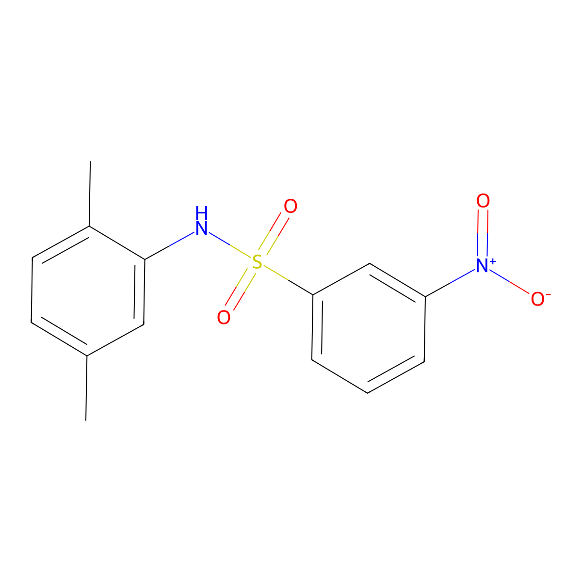 N-(2,5-dimethylphenyl)-3-nitrobenzenesulfonamide molecular structure, CAS 448201-72-7