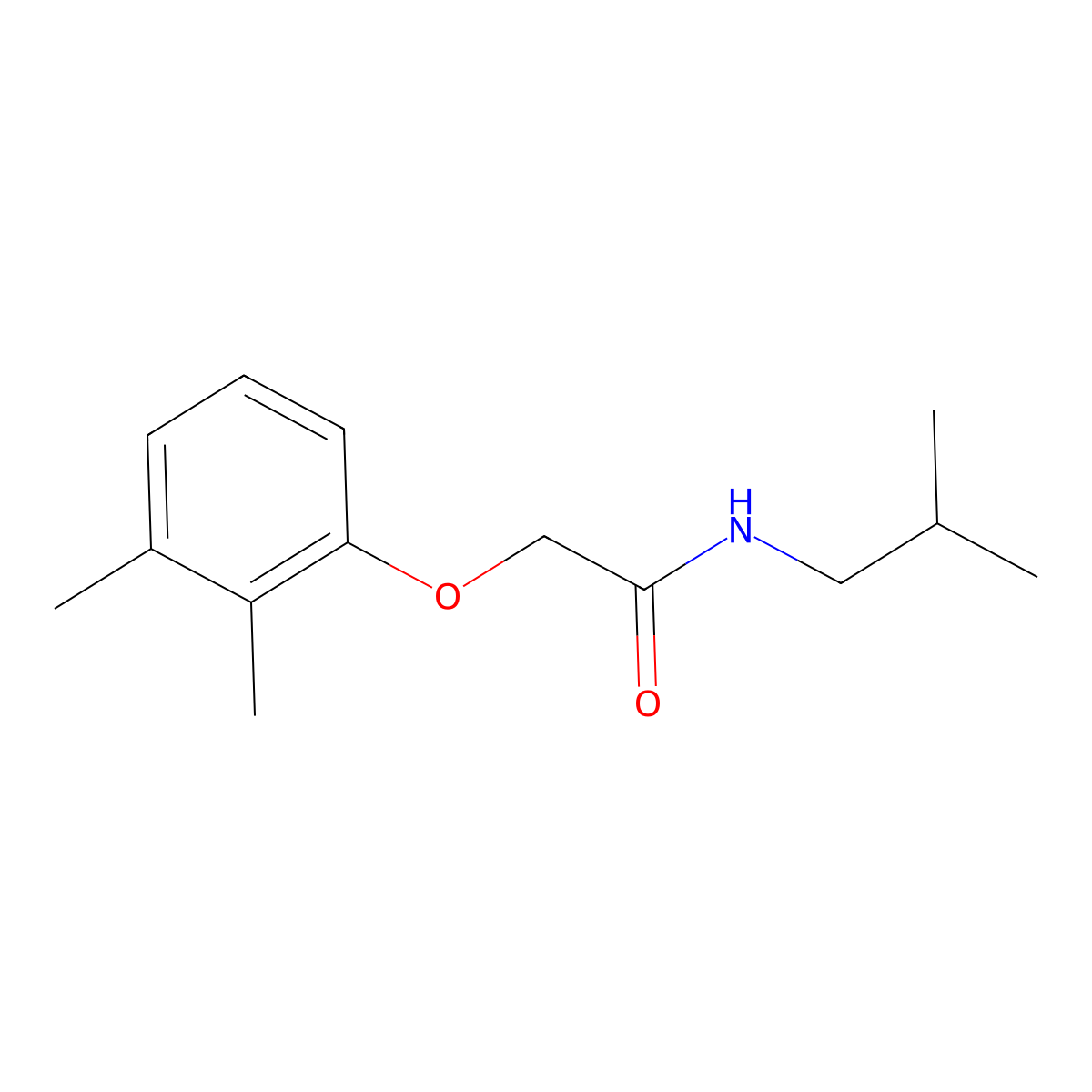 2-(2,3-dimethylphenoxy)-N-(2-methylpropyl)acetamide molecular structure, CAS 448203-31-4