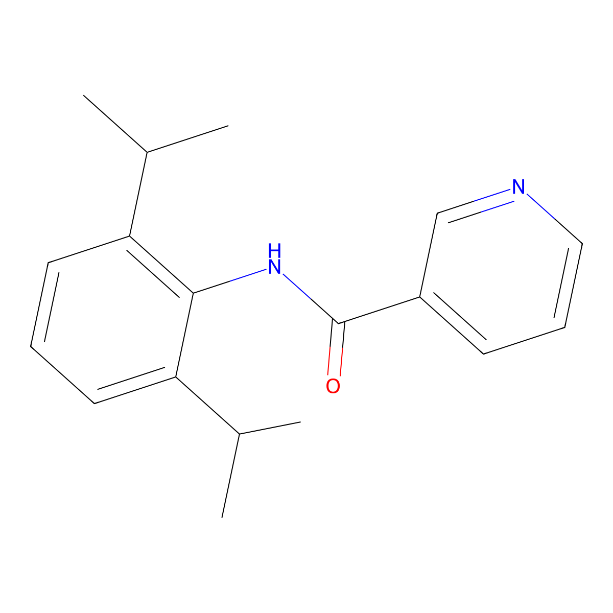 N-[2,6-bis(propan-2-yl)phenyl]pyridine-3-carboxamide molecular structure, CAS 448203-60-9