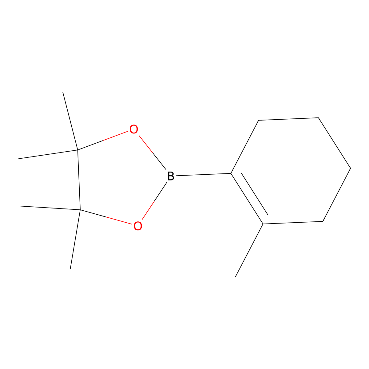 4,4,5,5-Tetramethyl-2-(2-methylcyclohex-1-en-1-yl)-1,3,2-dioxaborolane molecular structure, CAS 448211-43-6