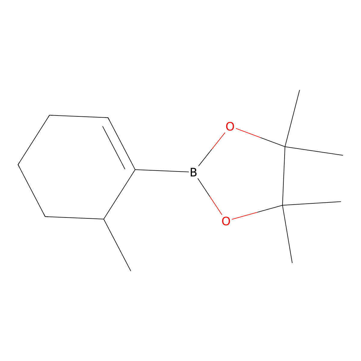 4,4,5,5-Tetramethyl-2-(6-methylcyclohex-1-en-1-yl)-1,3,2-dioxaborolane molecular structure, CAS 448211-44-7