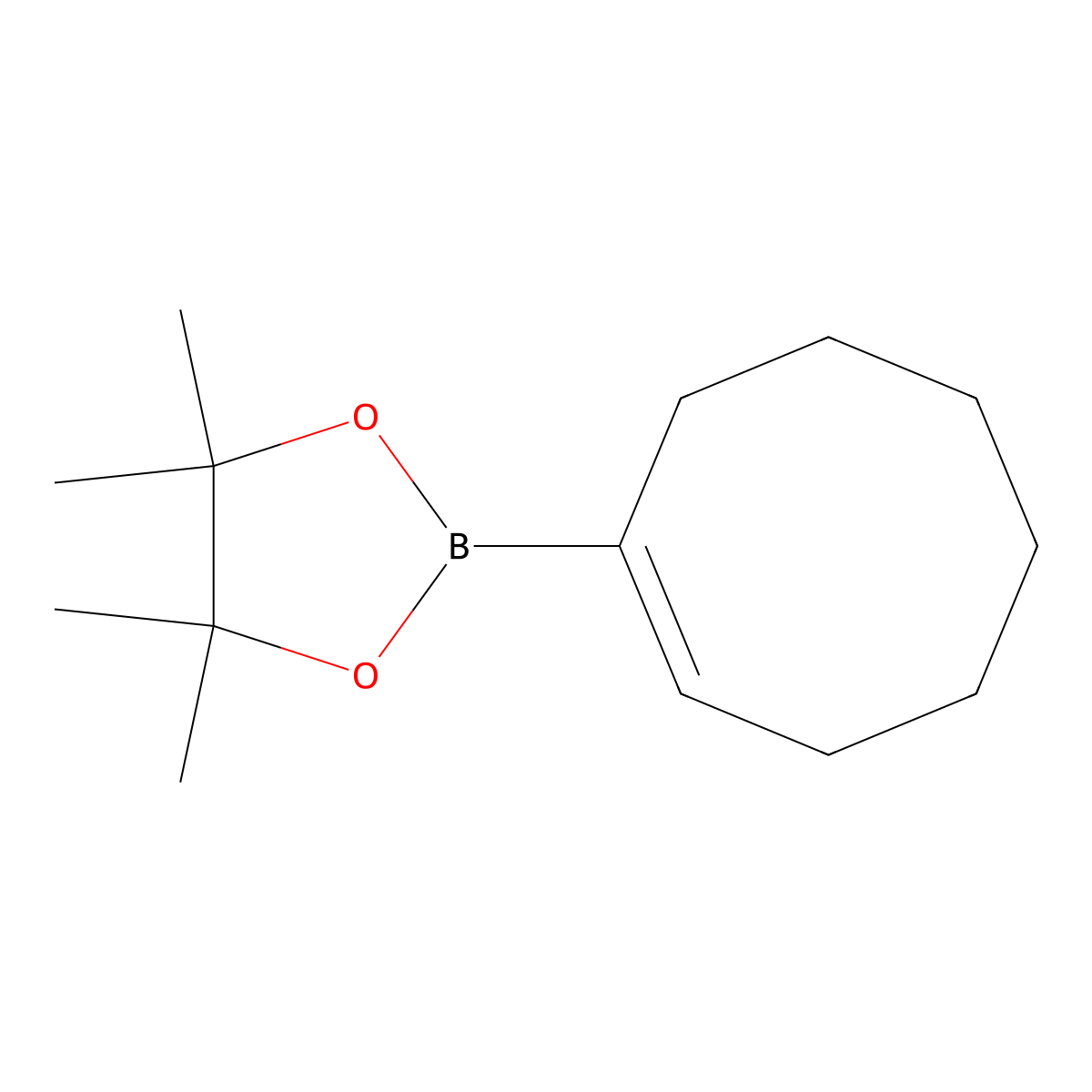 2-(1-Cycloocten-1-yl)-4,4,5,5-tetramethyl-1,3,2-dioxaborolane molecular structure, CAS 448211-45-8