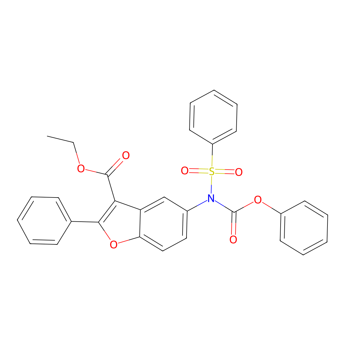 Ethyl 5-[N-(phenoxycarbonyl)benzenesulfonamido]-2-phenyl-1-benzofuran-3-carboxylate molecular structure, CAS 448214-22-0