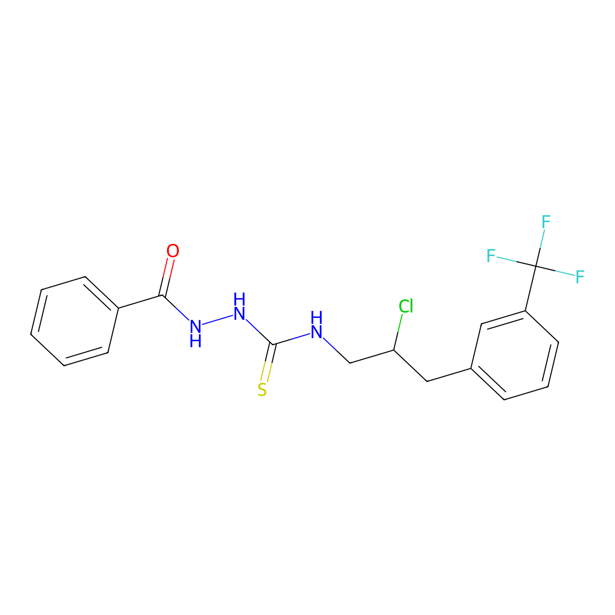 2-benzoyl-N-(2-chloro-3-(3-(trifluoromethyl)phenyl)propyl)hydrazinecarbothioamide molecular structure, CAS 448216-08-8