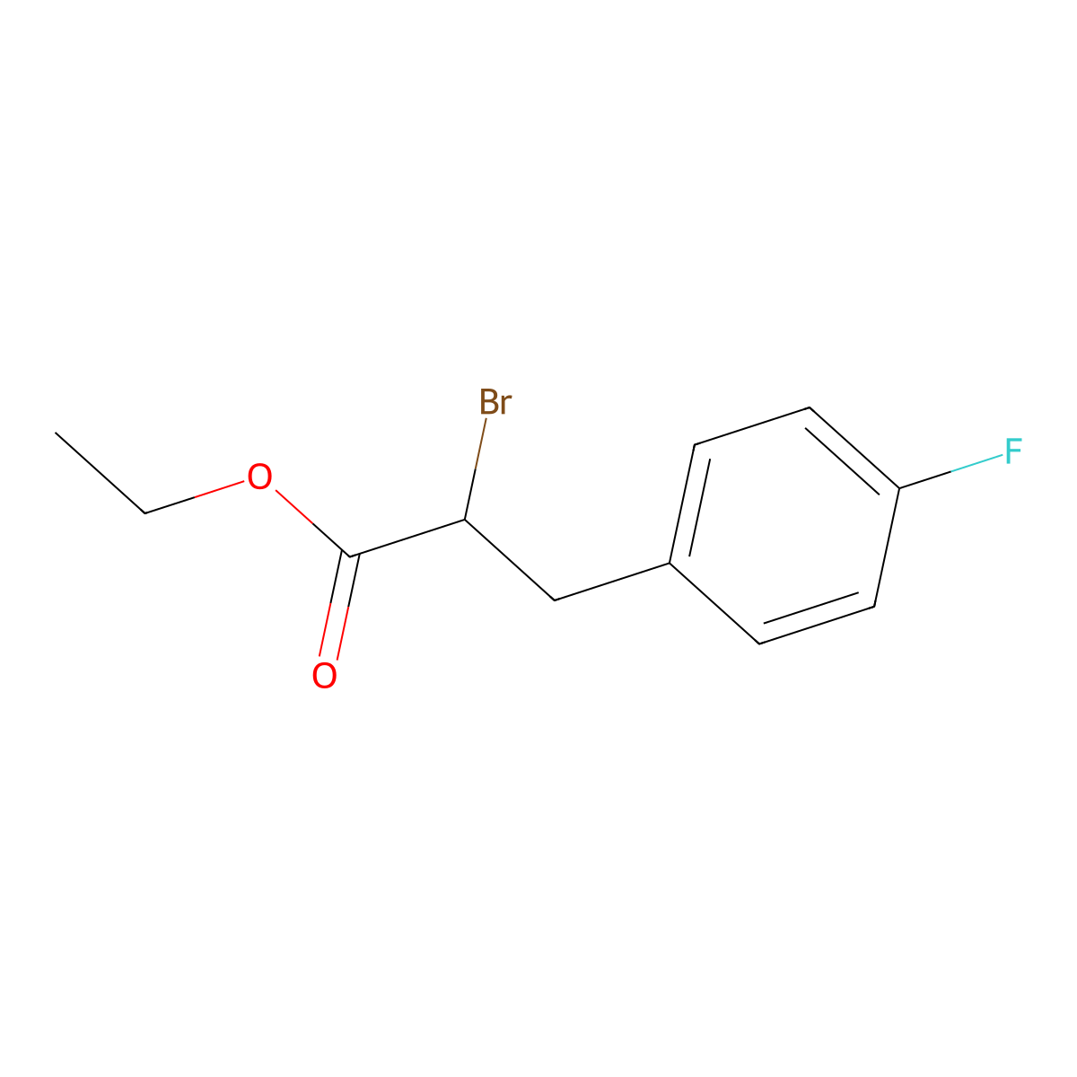 Ethyl 2-bromo-3-(4-fluorophenyl)propanoate molecular structure, CAS 448216-77-1