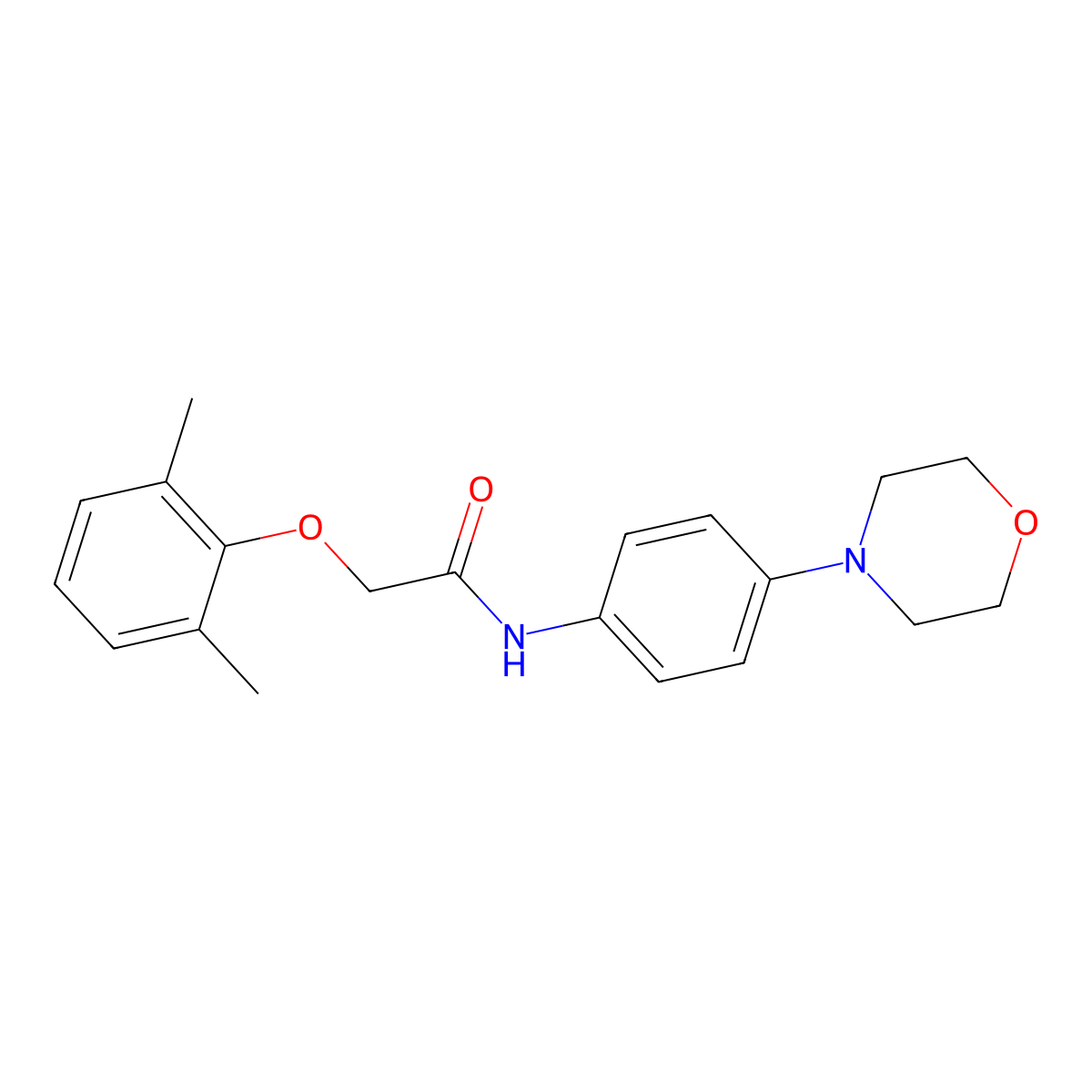 2-(2,6-dimethylphenoxy)-N-(4-morpholin-4-ylphenyl)acetamide molecular structure, CAS 448221-80-5