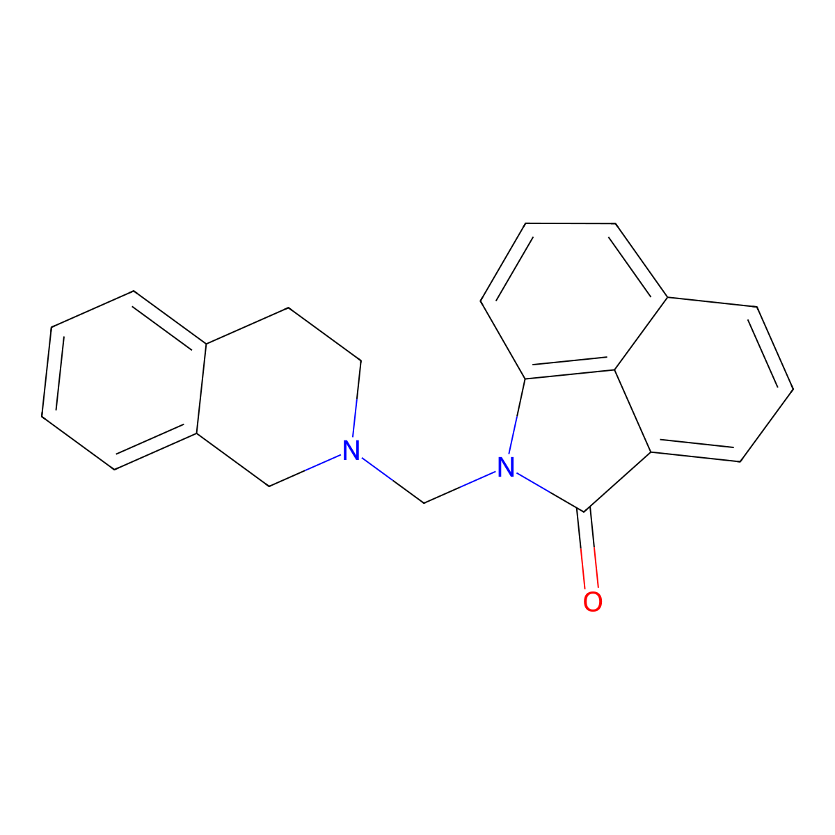 2-[(1,2,3,4-Tetrahydroisoquinolin-2-yl)methyl]-2-azatricyclo[6.3.1.0^{4,12}]dodeca-1(12),4,6,8,10-pentaen-3-one molecular structure, CAS 448222-78-4
