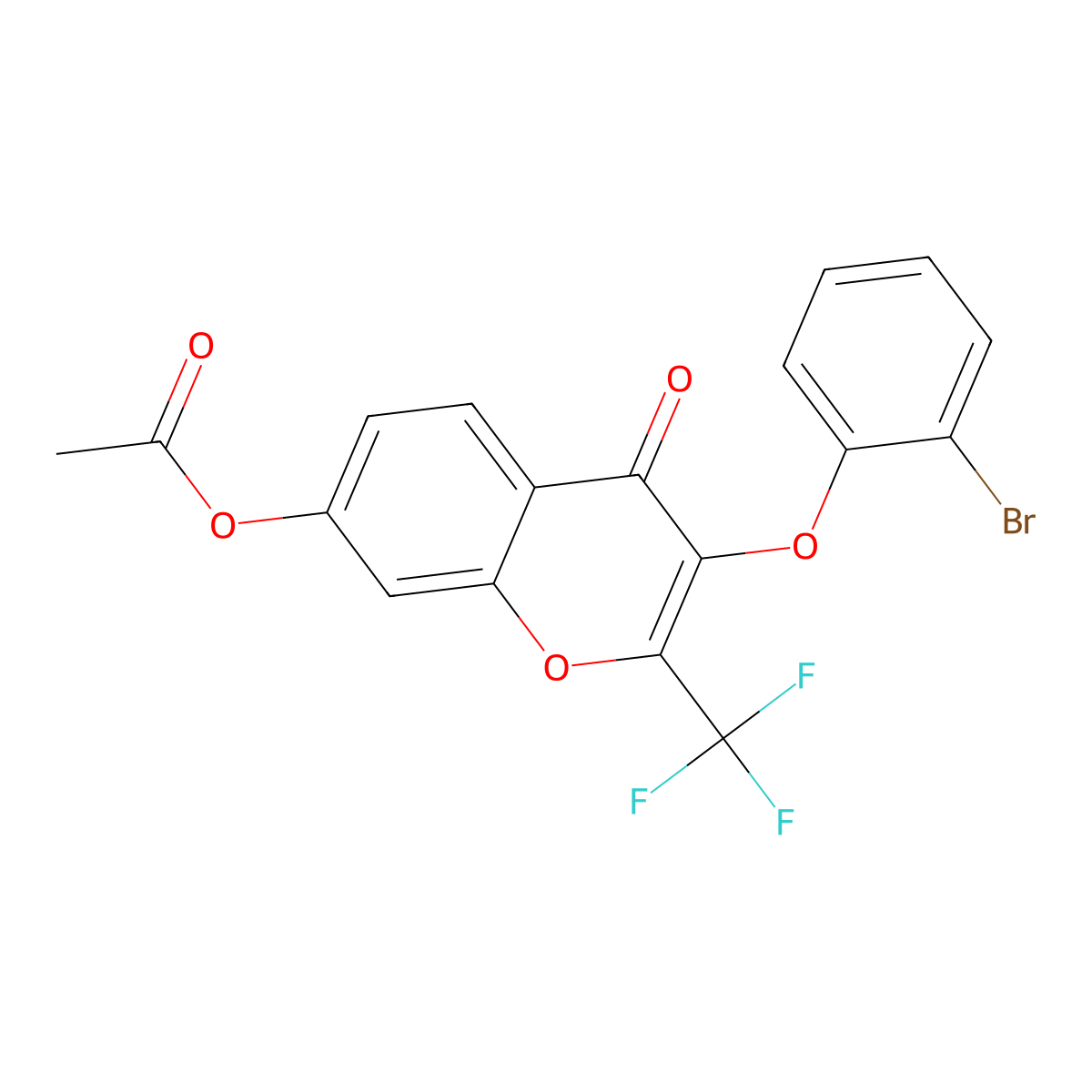 3-(2-bromophenoxy)-4-oxo-2-(trifluoromethyl)-4H-chromen-7-yl acetate molecular structure, CAS 448222-94-4