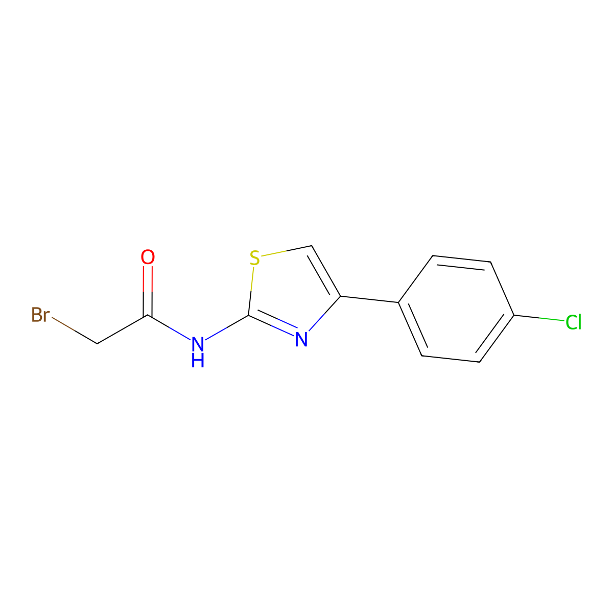 N1-[4-(4-Chlorophenyl)-1,3-thiazol-2-yl]-2-bromoacetamide molecular structure, CAS 448224-88-2