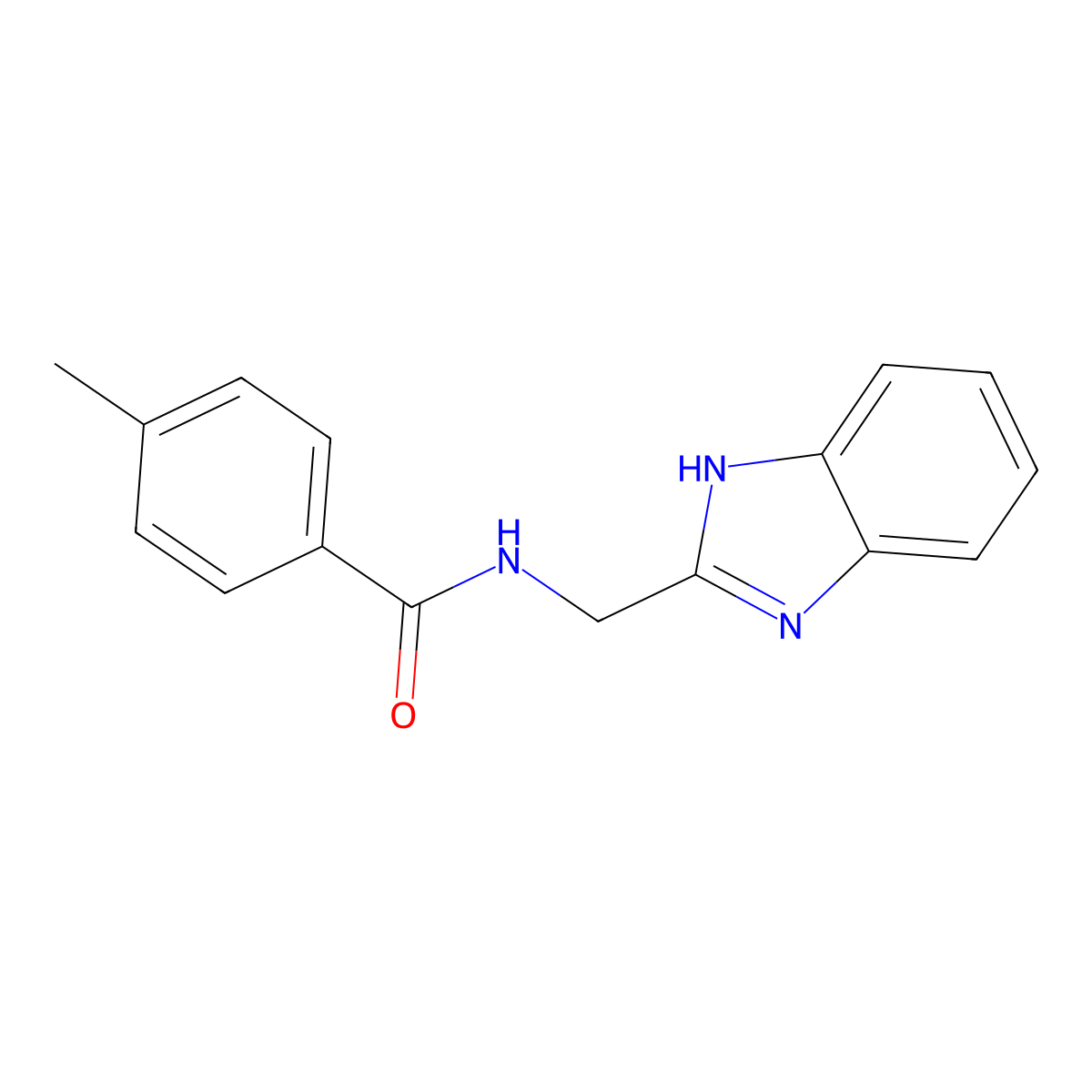 N-(1H-benzimidazol-2-ylmethyl)-4-methylbenzamide molecular structure, CAS 448225-34-1