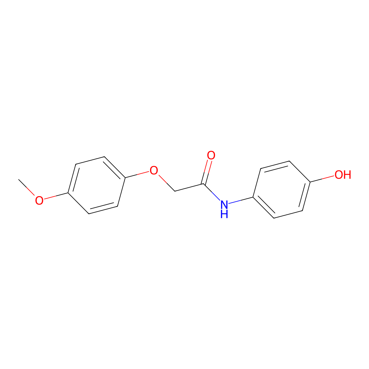 N-(4-hydroxyphenyl)-2-(4-methoxyphenoxy)acetamide molecular structure, CAS 448226-23-1
