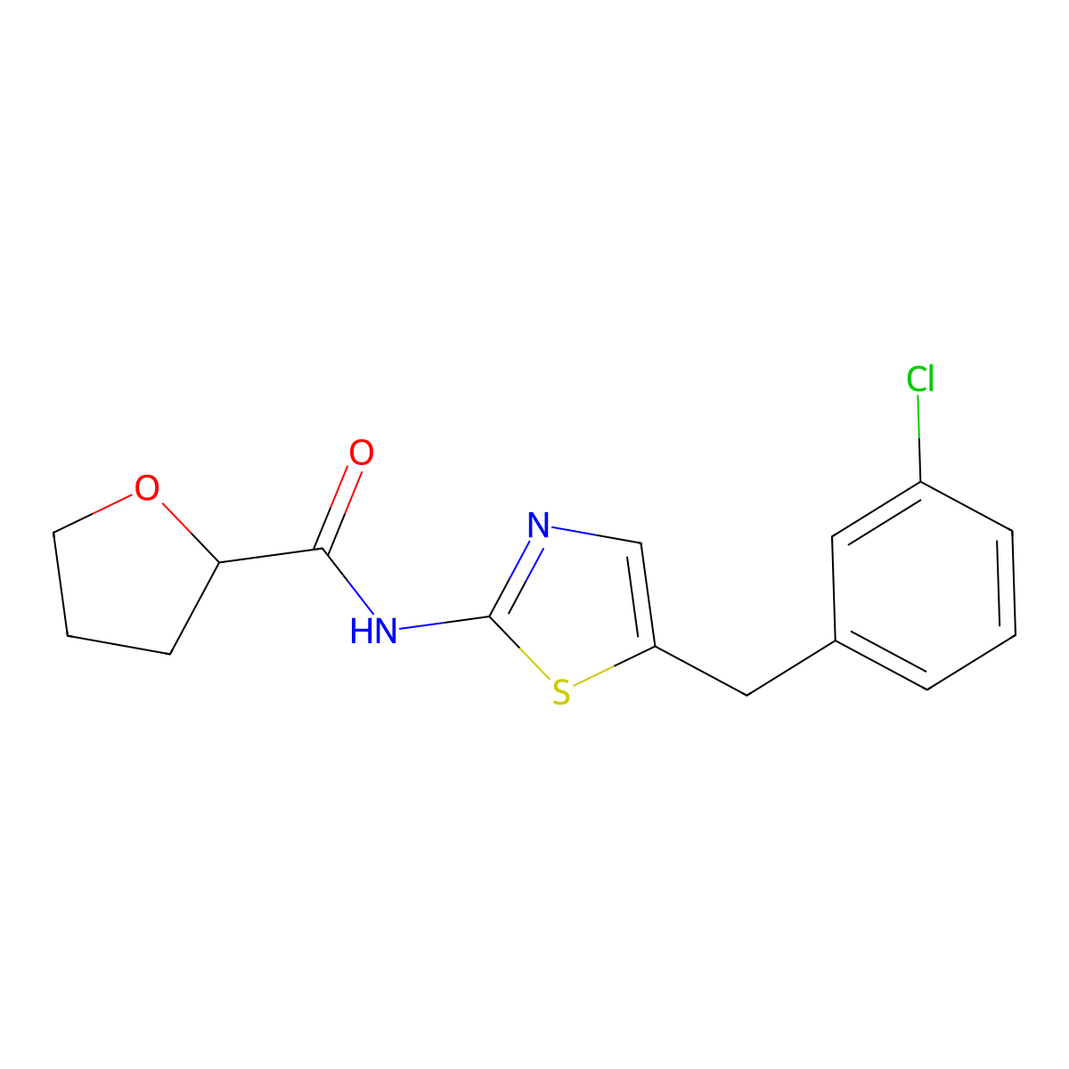 N-[5-(3-chlorobenzyl)-1,3-thiazol-2-yl]tetrahydrofuran-2-carboxamide molecular structure, CAS 448226-83-3
