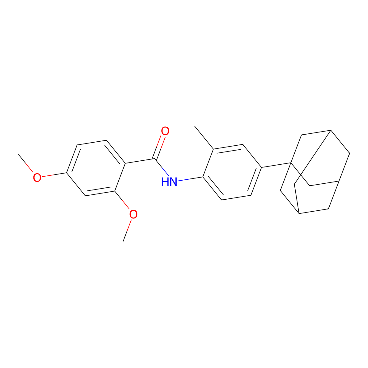N-[4-(adamantan-1-yl)-2-methylphenyl]-2,4-dimethoxybenzamide molecular structure, CAS 448228-66-8