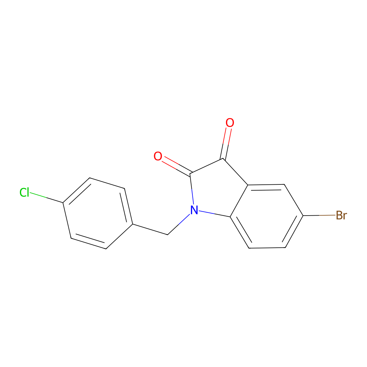 5-bromo-1-(4-chlorobenzyl)-1H-indole-2,3-dione molecular structure, CAS 448229-72-9