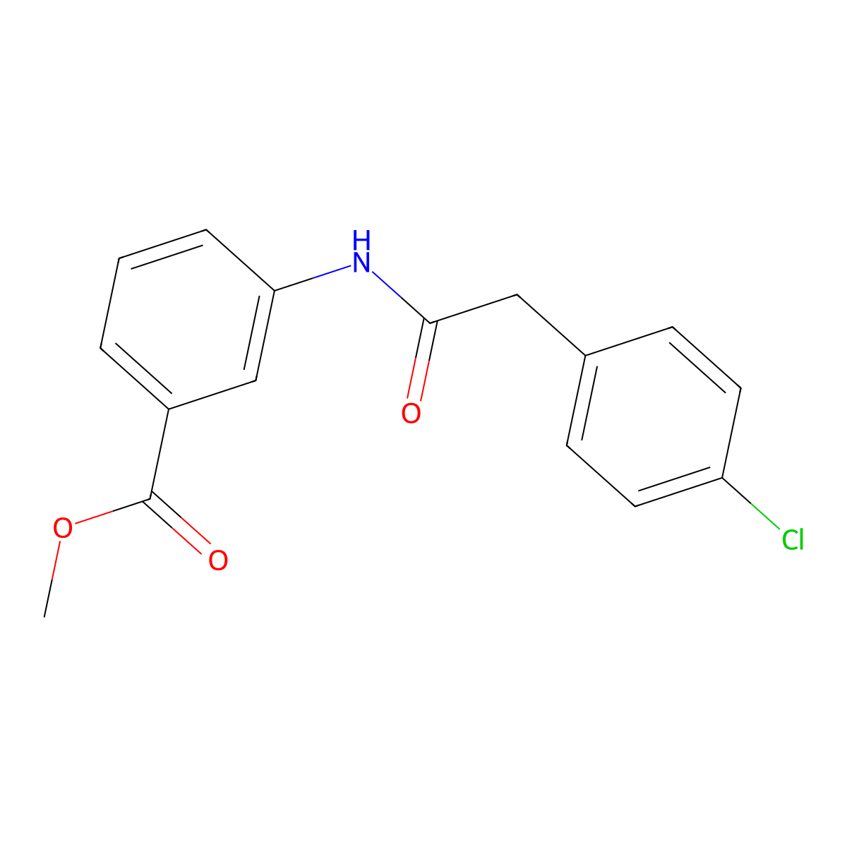 Methyl 3-{[(4-chlorophenyl)acetyl]amino}benzoate molecular structure, CAS 448232-86-8