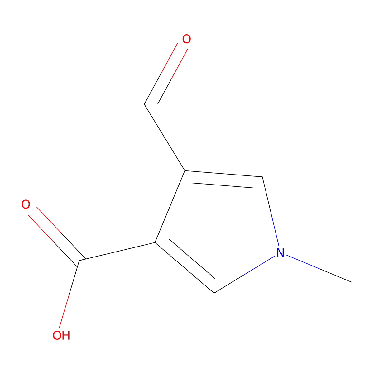 4-formyl-1-methyl-1H-Pyrrole-3-carboxylic acid molecular structure, CAS 448236-04-2