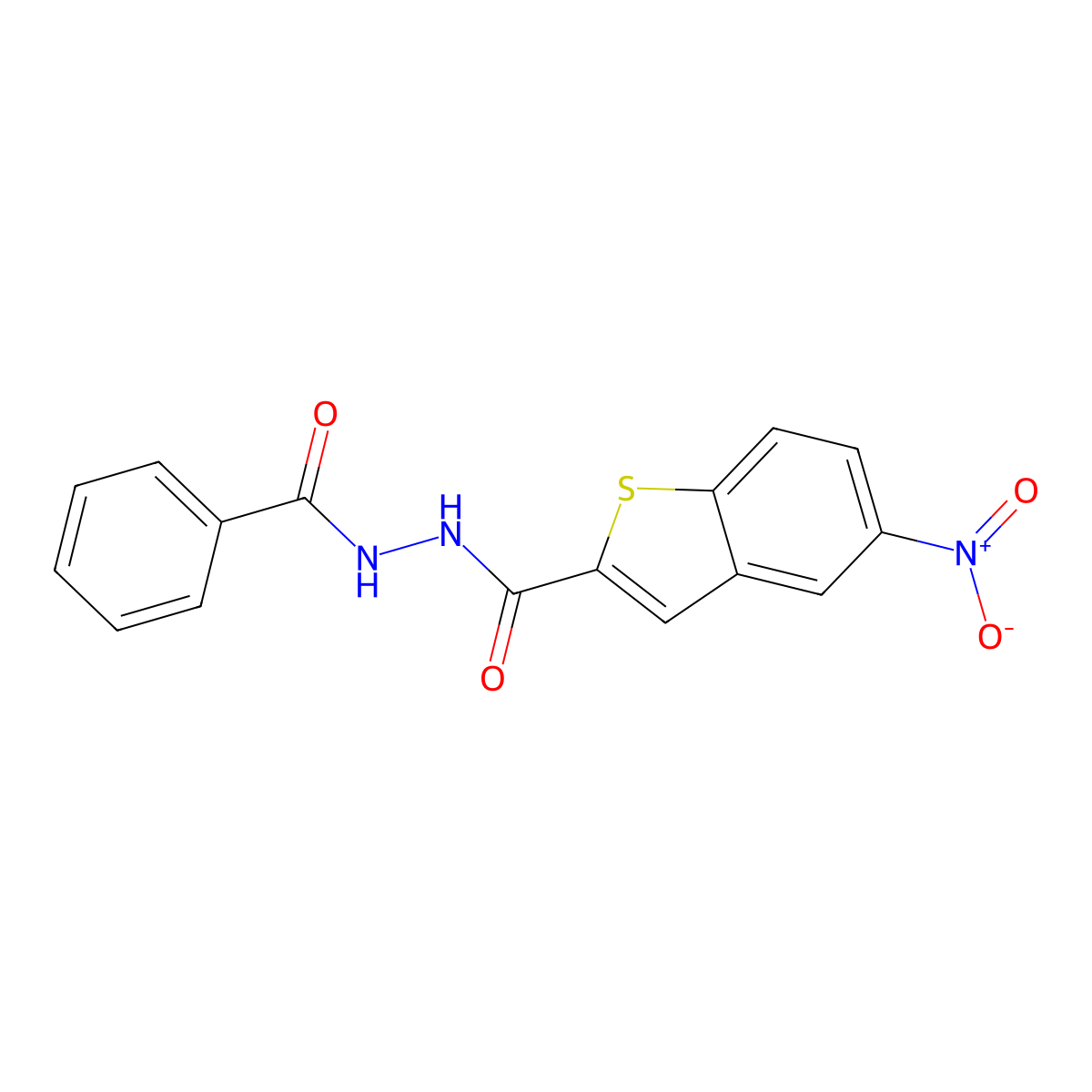 N'-benzoyl-5-nitro-1-benzothiophene-2-carbohydrazide molecular structure, CAS 448240-46-8